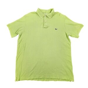 Vineyard Vines Men's XL Lime Green Edgartown Pique Cotton Whale Polo Shirt